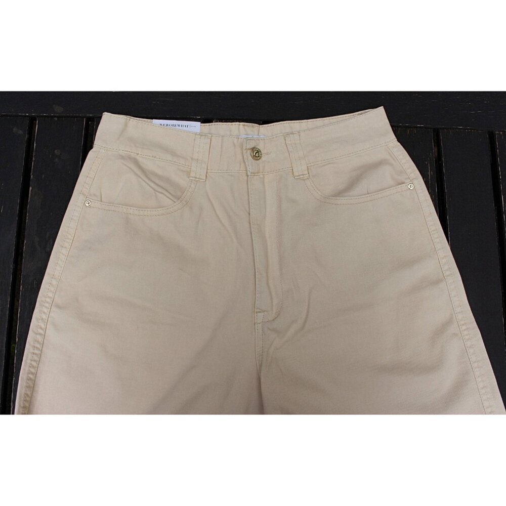 New w/Tags - sz 32 - WE WORE WHAT Utility Straight Wide Leg Jeans, Unbleached - Picture 7 of 12